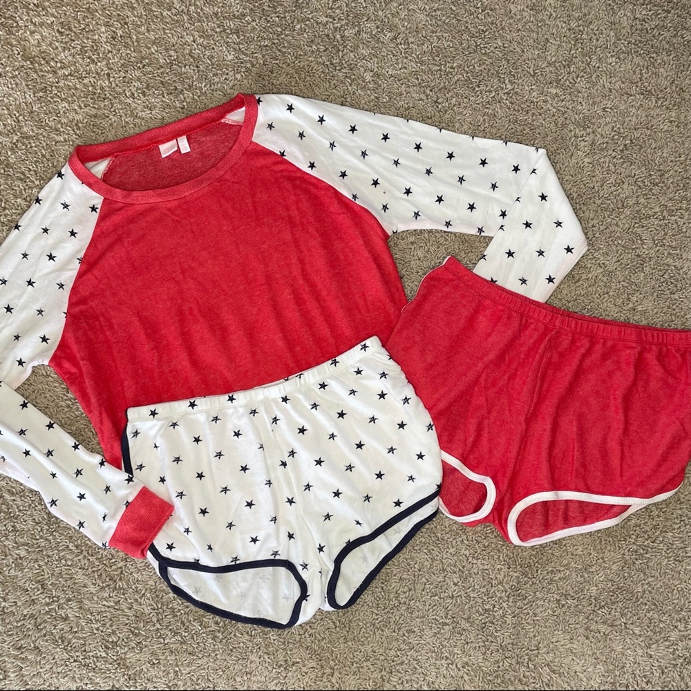 Make + Model PJ Short Lounge Red White Stars Bundle Size Medium